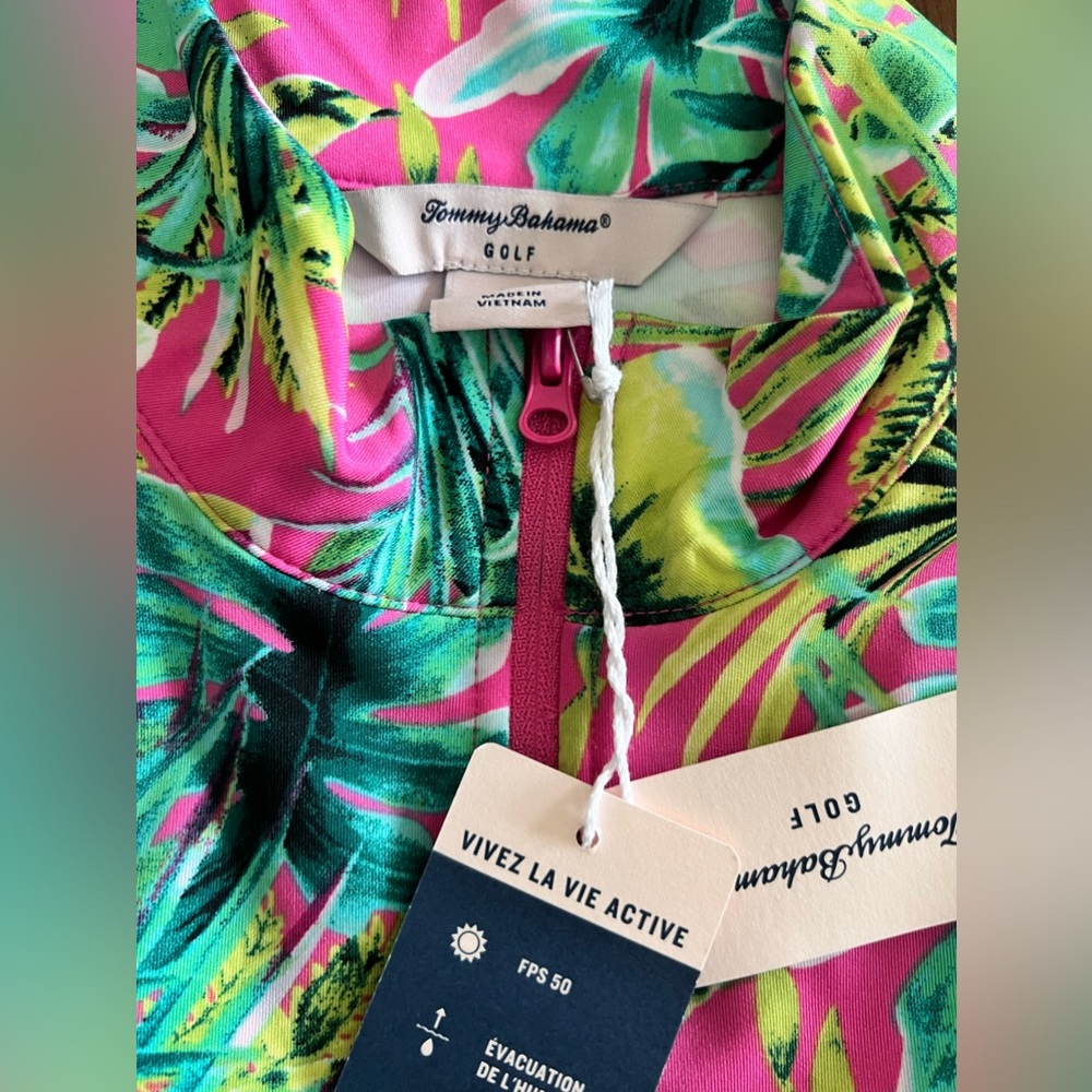 🎉LAST PIECE🎉TOMMY BAHAMA Upf‎ 50 Printed Golf Quarter Zip Long Sleeve Popover - Picture 6 of 6